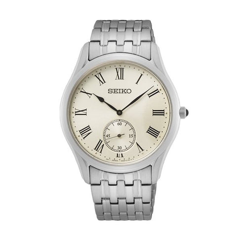 SEIKOSeiko SRK047P1 Men's Conceptual Quartz Watch, Cream Dial, Stainless Steel BraceletWATCHESEcecile