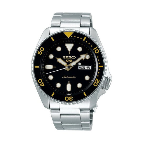 SEIKOSeiko 5 Sports SRPD57K1 Automatic Men's Watch - Black Dial, Stainless Steel BraceletWATCHESEcecile