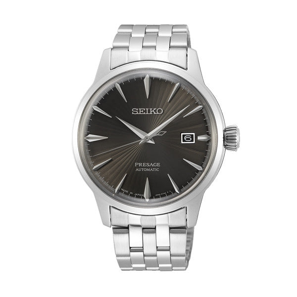 SEIKOSeiko Presage SRPE17J1 Men's Automatic Watch - Gray Sunburst Dial, Stainless Steel BraceletWATCHESEcecile
