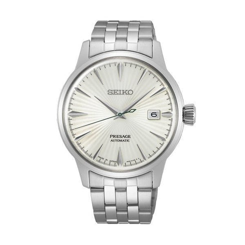 SEIKOSeiko Presage SRPG23J1 Men's Automatic Watch - Silver Dial, Stainless Steel BraceletWATCHESEcecile