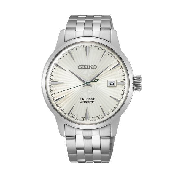 SEIKOSeiko Presage SRPG23J1 Men's Automatic Watch - Silver Dial, Stainless Steel BraceletWATCHESEcecile