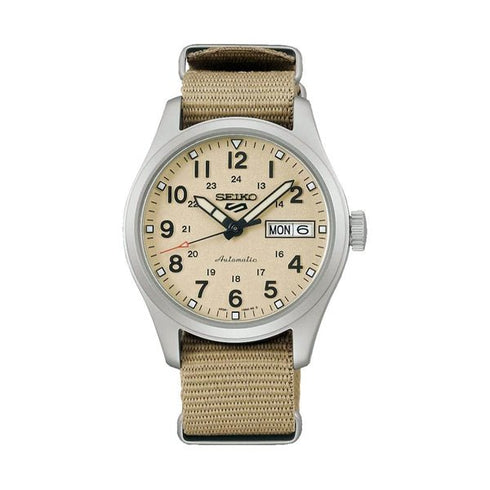 SEIKOSeiko 5 Sports SRPJ83K1 Automatic Men's Watch - Beige Dial, Nylon StrapWATCHESEcecile