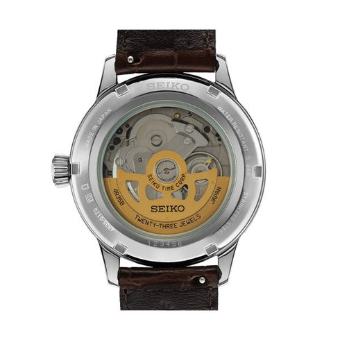 SEIKOSeiko Presage SRPK15J1 Men's Automatic Watch - Blue Dial, Brown Leather StrapWATCHESEcecile