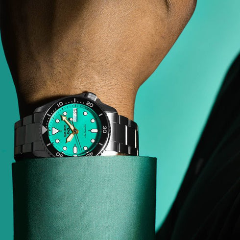 SEIKOSeiko 5 Sports SRPK33K1 Men's Automatic Watch - 38mm Stainless Steel, Teal DialWATCHESEcecile