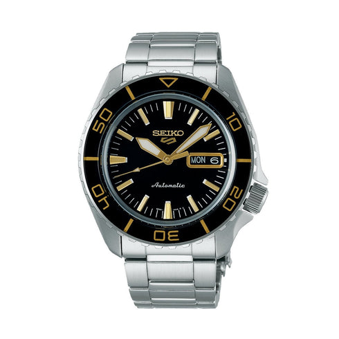 SEIKOSeiko 5 Sports SRPK99K1 Men's Automatic Watch, Black Dial, Stainless Steel BraceletWATCHESEcecile