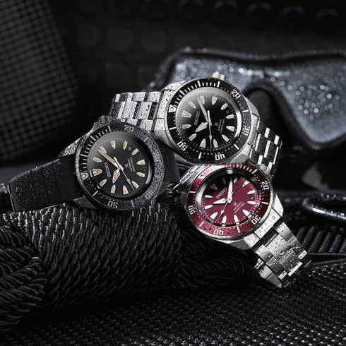 SEIKOSeiko Prospex SRPL11K1 'Samurai' Automatic Men's Dive Watch - Red Dial, Stainless Steel BraceletWATCHESEcecile