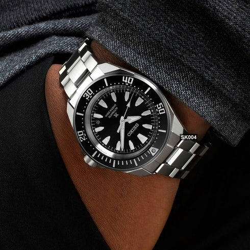 SEIKOSeiko Prospex SRPL13K1 'Samurai' Automatic Men's Dive Watch - Black Dial, Stainless Steel BraceletWATCHESEcecile