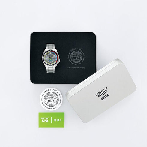 SEIKOSeiko 5 Sports SRPL33K1 HUF Limited Edition Men's Watch - Silver - Blue Dial, Stainless Steel BraceletWATCHESEcecile