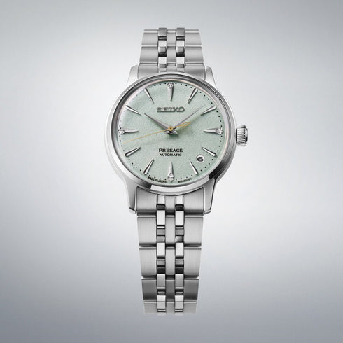 SEIKOSeiko Presage SRPL63J1 'Frozen Mojito' – 34mm Automatic, Mint Green Dial, Diamond IndicesWATCHESEcecile