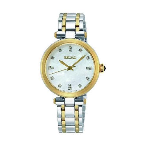 SEIKOSeiko SRZ532P1 Women's Quartz Watch, Mother of Pearl Dial, Two - Tone Stainless Steel BraceletWATCHESEcecile