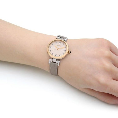 SEIKOSeiko SRZ546P1 Women's Quartz Watch, Champagne Dial, Beige Leather StrapWATCHESEcecile