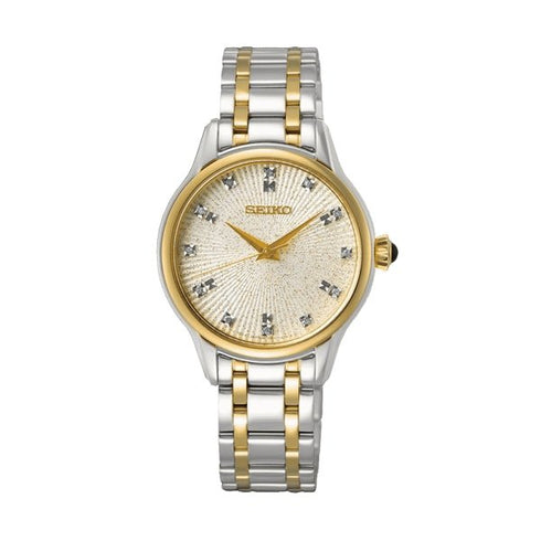 SEIKOSeiko SRZ550P1 Women's Quartz Watch, Ivory Dial, Two - Tone Stainless Steel BraceletWATCHESEcecile