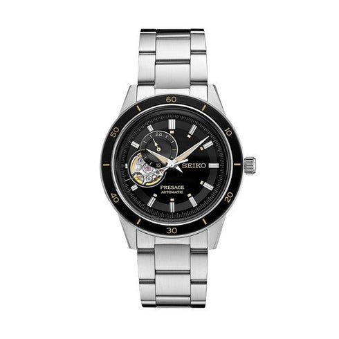 SEIKOSeiko Presage SSA425J1 Men's Automatic Open Heart Watch - 40.8mm Stainless Steel, Black DialWATCHESEcecile