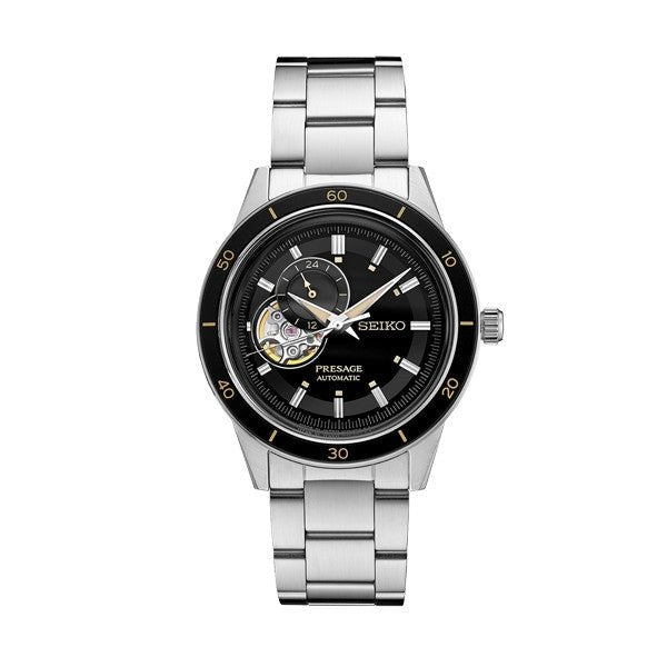 SEIKOSeiko Presage SSA425J1 Men's Automatic Open Heart Watch - 40.8mm Stainless Steel, Black DialWATCHESEcecile
