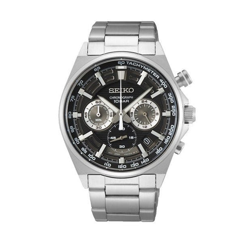 SEIKOSeiko SSB397P1 Men's Quartz Chronograph Watch - Black Dial, Stainless Steel BraceletWATCHESEcecile