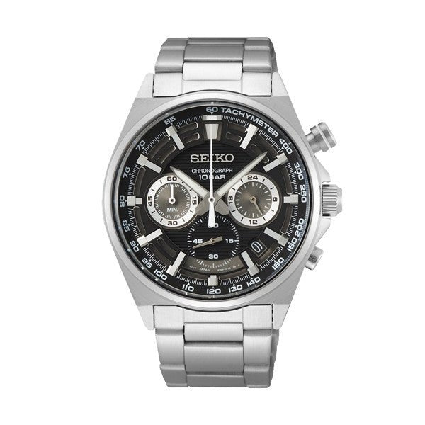 SEIKOSeiko SSB397P1 Men's Quartz Chronograph Watch - Black Dial, Stainless Steel BraceletWATCHESEcecile