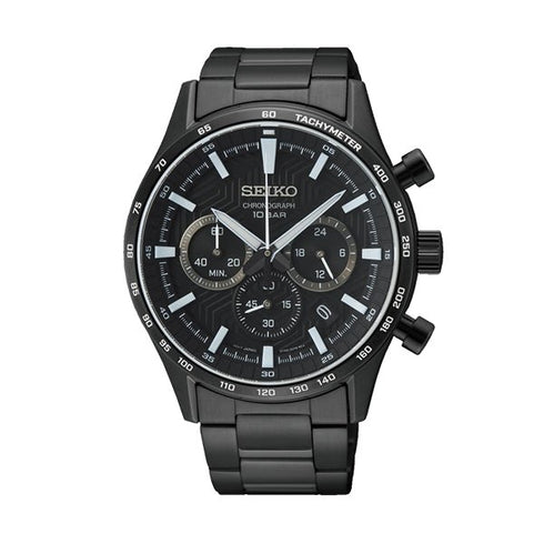 SEIKOSeiko SSB415P1 Men's Chronograph Watch, Black Dial, Black Stainless Steel BraceletWATCHESEcecile