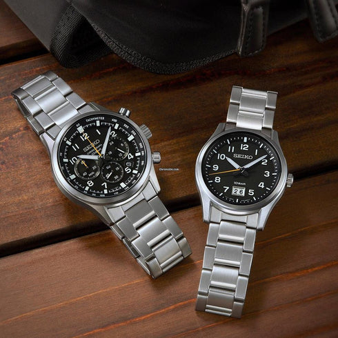SEIKOSeiko SSB447P1 Men's Chronograph Watch, Black Dial, Stainless Steel BraceletWATCHESEcecile