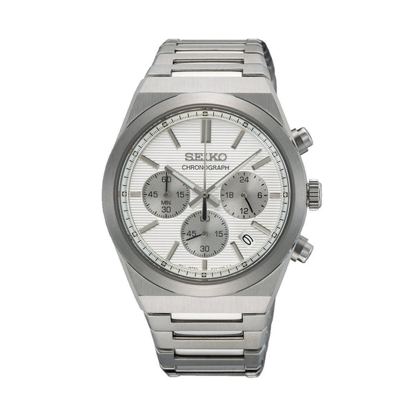 SEIKOSeiko SSB451P1 Men's Chronograph Watch, Silver Dial, Stainless Steel BraceletWATCHESEcecile