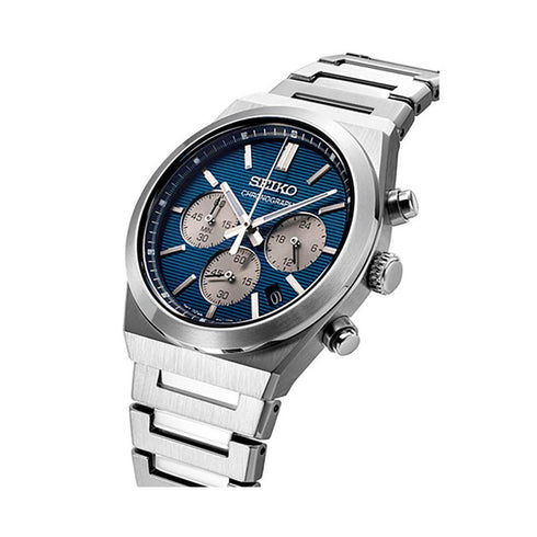 SEIKOSeiko SSB453P1 Men's Chronograph Watch, Blue Dial, Stainless Steel BraceletWATCHESEcecile