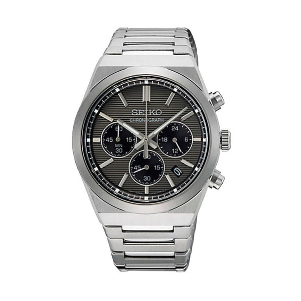 SEIKOSeiko SSB455P1 Men's Chronograph Watch, Grey Dial, Stainless Steel BraceletWATCHESEcecile