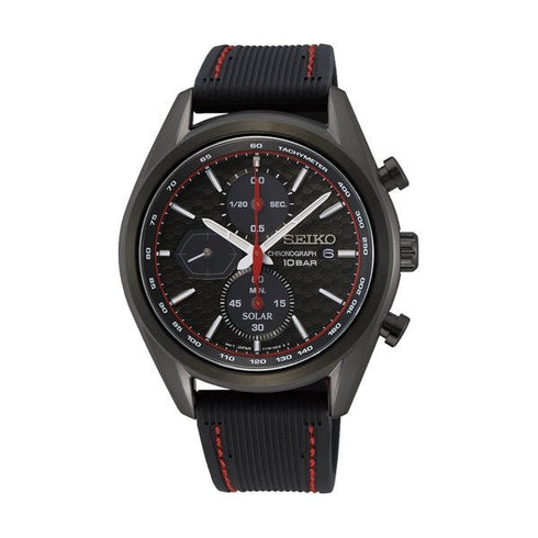 SEIKOSeiko SSC777P1 Men's Solar Chronograph Watch - Black Dial, Black Silicone StrapWATCHESEcecile