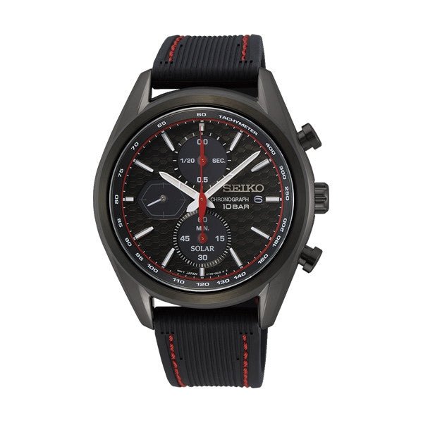 SEIKOSeiko SSC777P1 Men's Solar Chronograph Watch - Black Dial, Black Silicone StrapWATCHESEcecile
