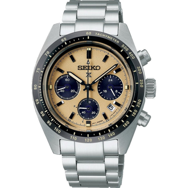 SEIKOSeiko Prospex SSC817P1 Speedtimer Solar Chronograph Men's Watch - Beige Dial, Stainless Steel BraceletWATCHESEcecile