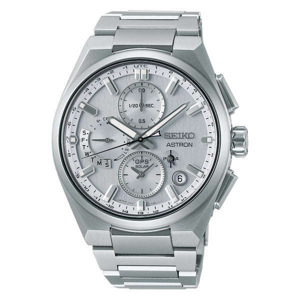SEIKOSeiko Astron GPS Solar Dual - Time Chronograph SSH159J1 Men's Watch – Titanium Case and BraceletWATCHESEcecile