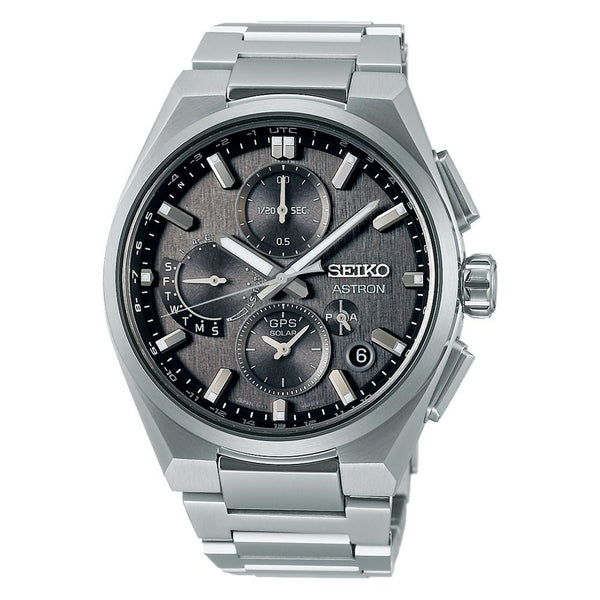 SEIKOSeiko Astron GPS Solar Dual - Time Chronograph SSH163J1 Men's Watch – Titanium Case and BraceletWATCHESEcecile