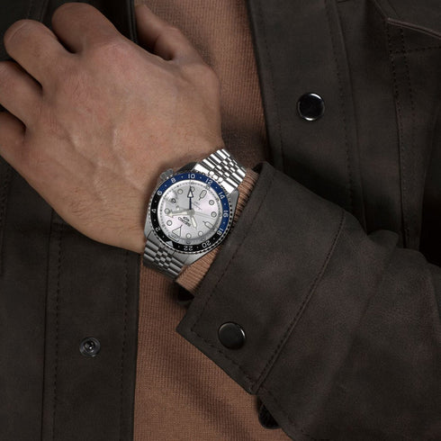 SEIKOSeiko 5 Sports GMT SSK033K1 Men's Automatic Watch - 42.5mm Stainless Steel, Silver White DialWATCHESEcecile
