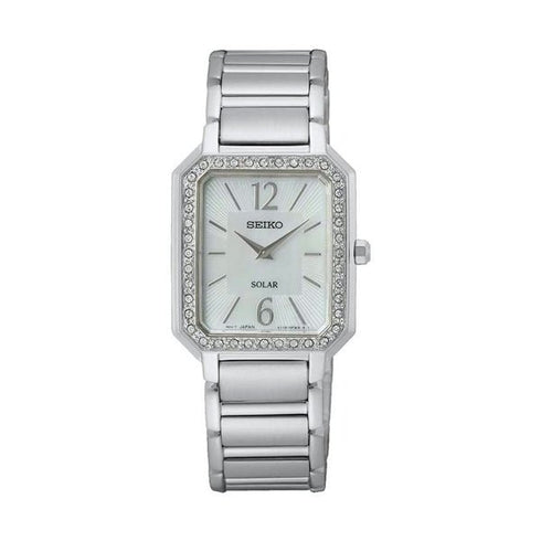 SEIKOSeiko SUP465P1 Women's Solar Watch, Mother of Pearl Dial, Stainless Steel BraceletWATCHESEcecile