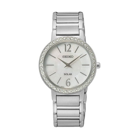 SEIKOSeiko SUP467P1 Women's Solar Watch, Mother of Pearl Dial, Stainless Steel BraceletWATCHESEcecile
