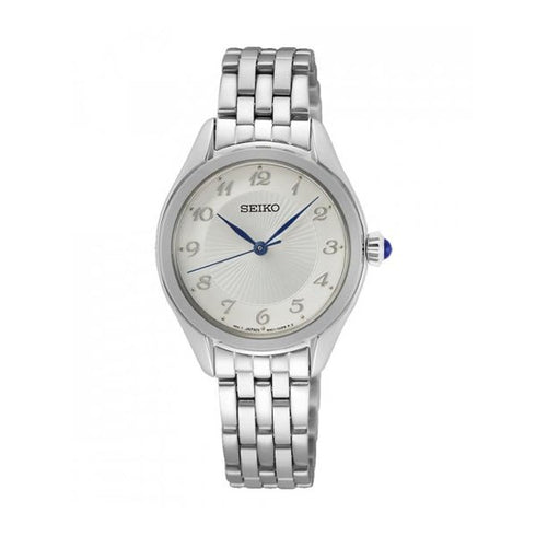 SEIKOSeiko SUR379P1 Women's Quartz Watch, White Dial, Stainless Steel BraceletWATCHESEcecile