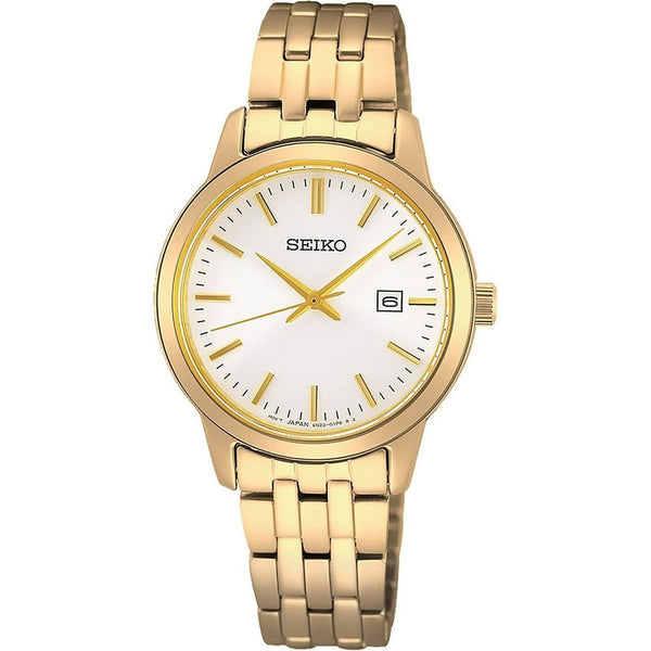 SEIKOSeiko SUR412P1 Women's Quartz Watch - White Dial, Gold - Tone Stainless Steel BraceletWATCHESEcecile