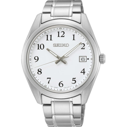 SEIKOSeiko SUR459P1 Men's Quartz Watch, White Dial, Stainless Steel Bracelet1WATCHESEcecile