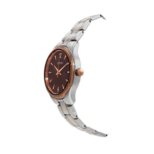SEIKOSeiko SUR476P1 Women's Watch – Brown Dial, Two - Tone Stainless Steel, 30mmWATCHESEcecile