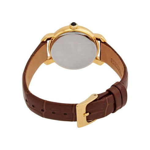 SEIKOSeiko SUR500P1 Women's Quartz Watch, White Dial, Brown Leather StrapWATCHESEcecile