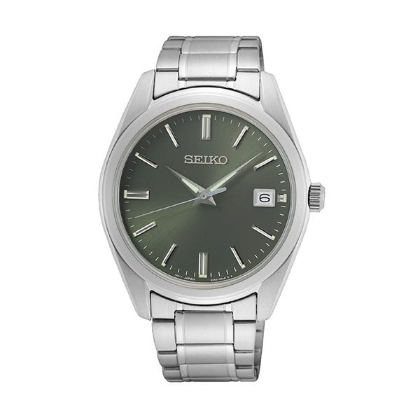 SEIKOSeiko SUR527P1 Men's Quartz Watch - Green Dial, Stainless Steel BraceletWATCHESEcecile