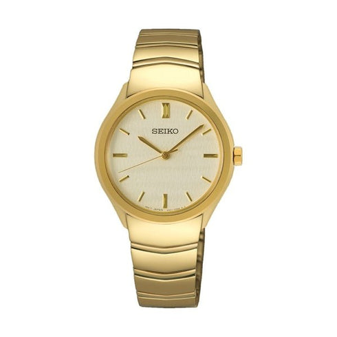 SEIKOSeiko SUR552P1 Women's Quartz Watch, Gold Dial, Gold - Tone Stainless Steel BraceletWATCHESEcecile