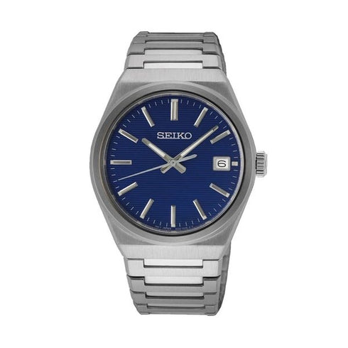 SEIKOSeiko Classic SUR555P1 Men's Quartz Watch - Blue Dial, Stainless Steel BraceletWATCHESEcecile