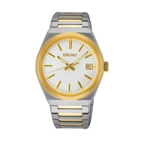 SEIKOSeiko Classic SUR558P1 Quartz Men's Watch - White Dial, Two - Tone Stainless Steel BraceletWATCHESEcecile