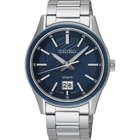 SEIKOSeiko SUR559P1 Men's Quartz Watch, Blue Dial, Stainless Steel BraceletWATCHESEcecile