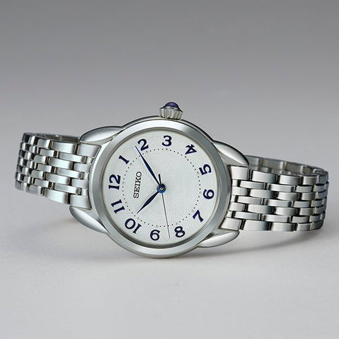 SEIKOSeiko SUR561P1 Women's Quartz Watch, White Dial, Stainless Steel BraceletWATCHESEcecile