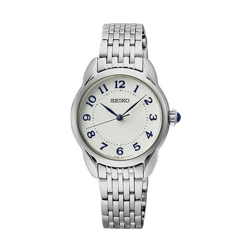 SEIKOSeiko SUR561P1 Women's Quartz Watch, White Dial, Stainless Steel BraceletWATCHESEcecile