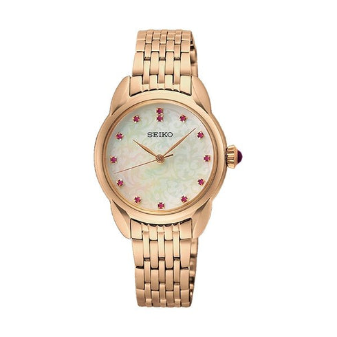 SEIKOSeiko SUR564P1 Women's Quartz Watch, Mother of Pearl Dial, Rose Gold Stainless Steel BraceletWATCHESEcecile