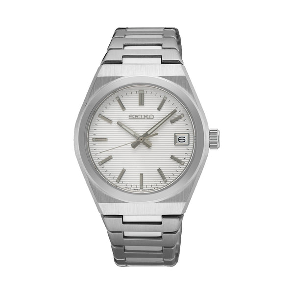 SEIKOSeiko SUR573P1 Women's Quartz Watch, White Dial, Stainless Steel BraceletWATCHESEcecile