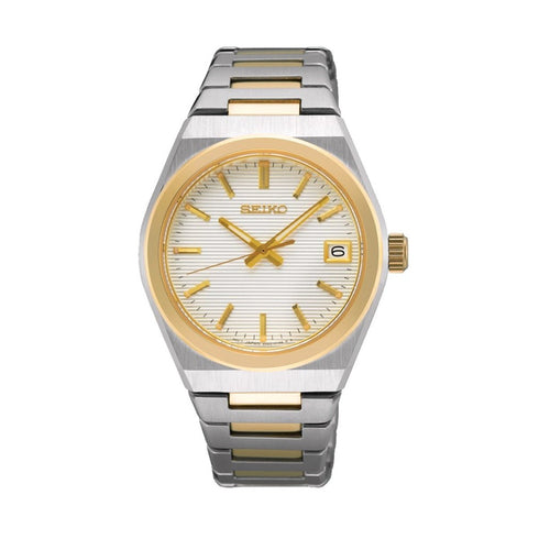 SEIKO: Seiko SUR578P1 Women's Quartz Watch, White Dial, Two - Tone Stainless Steel BraceletWATCHESEcecile