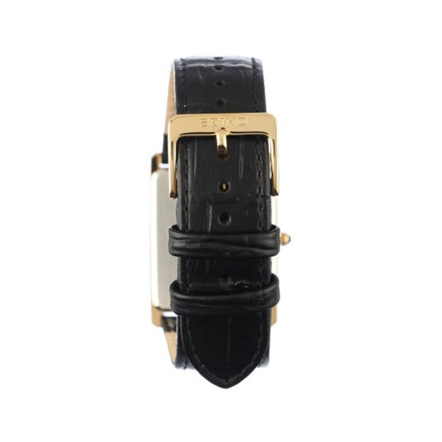 SEIKOSeiko SWR052P1 Men's Quartz Watch – Gold Case, Black Leather StrapWATCHESEcecile