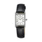 SEIKOSeiko SWR053P1 Women's Quartz Watch – Rectangular Silver Case, Black Leather StrapWATCHESEcecile